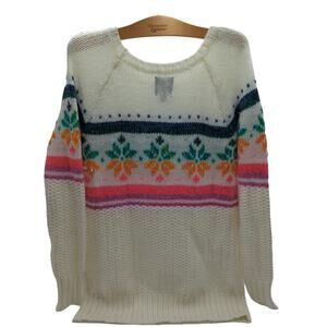 American Eagle Outfitters M Jegging Sweater, Cream Multicolor